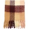 Lucky Brand womens Woven Check Scarf and Pom Hat Set- Boxed(Rose Smoke)