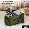 Lucky Travel Duffel Bags 65L, Gym Bag, Travel Bag & Large Duffle Bag for Men, Foldable Overnight Weekender Bags for Women & Men with Adjustable Shoulder Strap, Camo(Loden Green)