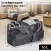 Lucky Travel Duffel Bags 65L, Gym Bag, Travel Bag & Large Duffle Bag for Men, Foldable Overnight Weekender Bags for Women & Men with Adjustable Shoulder Strap, Camo(Charcoal)