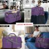 Lucky Travel Duffel Bags 65L, Gym Bag, Travel Bag & Large Duffle Bag for Men, Foldable Overnight Weekender Bags for Women & Men with Adjustable Shoulder Strap, Camo(Purple)