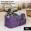 Lucky Travel Duffel Bags 65L, Gym Bag, Travel Bag & Large Duffle Bag for Men, Foldable Overnight Weekender Bags for Women & Men with Adjustable Shoulder Strap, Camo(Purple)