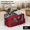 Lucky Travel Duffel Bags 65L, Gym Bag, Travel Bag & Large Duffle Bag for Men, Foldable Overnight Weekender Bags for Women & Men with Adjustable Shoulder Strap, Camo(Winery)