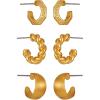 3 PAIRS CLASSIC HOOP EARRINGS SET