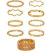 LUCKY BRAND 9 Pieces Trendy Rings Set- Inner Diameter- 19mm