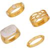 Lucky Brand 4 Pack Gold Plated Trendy Style Rings- Size 9