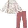 Lucky Brand Baby Girls’ Comfortable and Stylish Fit Everyday Casual Wear 2Piece Tunic & Legging Set(Mauve / Egret)