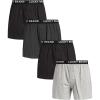 Lucky Brand Boxers for Men – 4 Pack Knitted Mens Underwear with Functional Fly – Classic Mens Boxers (S-XXL)(Black/Heather Grey/Jet)