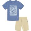 Lucky Brand Boys 2 Pieces Short Set(Coronet Blue/Pale Khaki)
