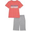 Lucky Brand Boys 2 Pieces Short Set(Mineral Red/Heather)