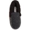 Lucky Brand Boy’s Faux Wool A-line House Shoes for Kids, Memory Foam Slippers(Black/Black)
