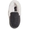 Lucky Brand Boy’s Faux Wool A-line House Shoes for Kids, Memory Foam Slippers(Black/White)
