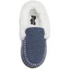 Lucky Brand Boy’s Faux Wool A-line House Shoes for Kids, Memory Foam Slippers(Blue/White)