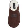 Lucky Brand Boy’s Micro-Suede Scuff Slippers, Kids House Shoes with Plush Lining(Dark Brown)