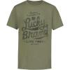 Lucky Brand Boys’ Short Sleeve Graphic Crew Neck T-Shirt, Soft, Comfortable, Relaxed Fit(Favorite Oil Green Heather)