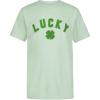 Lucky Brand Boys’ Short Sleeve Graphic Crew Neck T-Shirt, Soft, Comfortable, Relaxed Fit(Lucky Clover Lichen Heather)