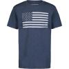 Lucky Brand Boys’ Short Sleeve Graphic Crew Neck T-Shirt, Soft, Comfortable, Relaxed Fit(Us Flag Dark Denim Heather)