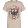 Lucky Brand Boys’ Short Sleeve Graphic Crew Neck T-Shirt, Soft, Comfortable, Relaxed Fit(World Tour Angora)