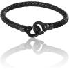 Lucky Brand Brown Cord Interlock Bracelet for Men 8.5 Black-Plated Brass, Corded Bracelet, Male Jewelry