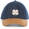 Lucky Brand Classic Cotton Adjustable | Dad Hat | Baseball Cap | Fishing | Low Profile | 5 Panel Design(Clover – Denim/Chorduroy)