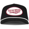 Lucky Brand Classic Cotton Adjustable | Dad Hat | Baseball Cap | Fishing | Low Profile | 5 Panel Design(Dungarees – Black)