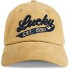 Lucky Brand Classic Cotton Hat | Adjustable | Dad Hat | Baseball Cap | Golf | Fishing | Low Profile | 5 Panel Design(1990 Embroidered – Gold)