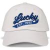 Lucky Brand Classic Cotton Hat | Adjustable | Dad Hat | Baseball Cap | Golf | Fishing | Low Profile | 5 Panel Design(1990 Embroidered – Light Grey)