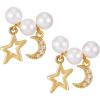 Lucky Brand Cubic Zicornia, Imitation Pearls Stud Earrings