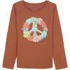 Lucky Brand Girls’ Long Sleeve Graphic T-Shirt, Tagless Cotton Tee with Fun Designs(Cappuccino Cactus)