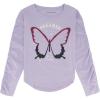 Lucky Brand Girls’ Long Sleeve Graphic T-Shirt, Tagless Cotton Tee with Fun Designs(Pastel Lilac Dreamer)