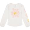 Lucky Brand Girls’ Long Sleeve Graphic T-Shirt, Tagless Cotton Tee with Fun Designs(Whisper Peace)