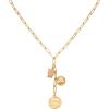 Lucky Brand Gold Plated Necklace for women with Rose Quartz Stone Pendant