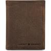 Lucky Brand Men’s Bifold Wallet | ID Window | Card Slots | Genuine Leather | Organization | Durable | Stylish(DBL Stitched Leather – Brown (L-fold))