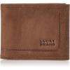 Lucky Brand Men’s Bifold Wallet | ID Window | Card Slots | Genuine Leather | Organization | Durable | Stylish(Grooved Leather – Brown)
