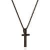 Lucky Brand Mens Black Cross Pendant Necklace, 22″” Black Onyx-Plated Cross Necklace for Men, Cross Jewelry