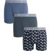 Lucky Brand Mens Boxer Briefs – 3 Pack Classic Mens Underwear Boxer Briefs with Functional Fly – Soft Cotton Boxers for Men(Blue Heather/Print/Charcoal)