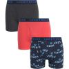 Lucky Brand Mens Boxer Briefs – 3 Pack Classic Mens Underwear Boxer Briefs with Functional Fly – Soft Cotton Boxers for Men(Charcoal Grey Heather/Mood Indigo Print/Mineral Red)