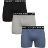 Lucky Brand Mens Boxer Briefs – 3 Pack Classic Mens Underwear Boxer Briefs with Functional Fly – Soft Cotton Boxers for Men(Grey/Black/Navy)