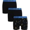 Lucky Brand Mens Boxer Briefs – 3 Pack Classic Mens Underwear Boxer Briefs with Functional Fly – Soft Cotton Boxers for Men(Jet Black/Black/Jet Black Print)