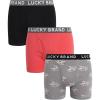Lucky Brand Mens Boxer Briefs – 3 Pack Classic Mens Underwear Boxer Briefs with Functional Fly – Soft Cotton Boxers for Men(Jet Blackdecember Sky Printmineral Red)