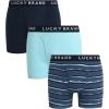 Lucky Brand Mens Boxer Briefs – 3 Pack Classic Mens Underwear Boxer Briefs with Functional Fly – Soft Cotton Boxers for Men(Mood Indigo/Stripe/Sea Angel)