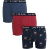 Lucky Brand Mens Boxer Briefs – 3 Pack Classic Mens Underwear Boxer Briefs with Functional Fly – Soft Cotton Boxers for Men(Vintage Indigo/Indigo/Earth Red)