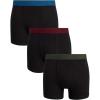 Lucky Brand Mens Boxer Briefs – 3 Pack Soft Mens Underwear Boxer Briefs with Contour Pouch – Breathable Boxers for Men(Jet Black Contrast)