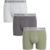 Lucky Brand Mens Boxer Briefs – 3 Pack Soft Mens Underwear Boxer Briefs with Contour Pouch – Breathable Boxers for Men(Medium Grey/Light Grey/Oil Green)