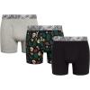 Lucky Brand Men’s Boxer Briefs – 3 Pack Soft Stretch Casual Men’s Underwear with Functional Fly Pouch Boxers (S-2XL)(Black/Print/Light Grey)