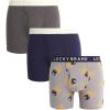 Lucky Brand Men’s Boxer Briefs – 3 Pack Soft Stretch Casual Men’s Underwear with Functional Fly Pouch Boxers (S-2XL)(Heather Grey/Print/Navy)