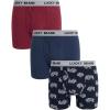 Lucky Brand Men’s Boxer Briefs – 3 Pack Soft Stretch Casual Men’s Underwear with Functional Fly Pouch Boxers (S-2XL)(Indigo Heather/Shadow Black/Tibetan Red)