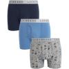 Lucky Brand Men’s Boxer Briefs – 3 Pack Soft Stretch Casual Men’s Underwear with Functional Fly Pouch Boxers (S-2XL)(Indigo/Grey Heather Print/Coronet Blue)