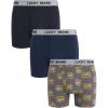 Lucky Brand Men’s Boxer Briefs – 3 Pack Soft Stretch Casual Men’s Underwear with Functional Fly Pouch Boxers (S-2XL)(Indigo/Smoked Pearl Print/Charcoal Grey)