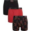 Lucky Brand Men’s Boxer Briefs – 3 Pack Soft Stretch Casual Men’s Underwear with Functional Fly Pouch Boxers (S-2XL)(Jet Black/Jet Black Print/Tandori Spice)