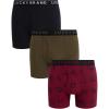 Lucky Brand Men’s Boxer Briefs – 3 Pack Soft Stretch Casual Men’s Underwear with Functional Fly Pouch Boxers (S-2XL)(Jet Black/Tibetan Red Print/Dark Olive Heather)